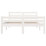 Bed Frame without Mattress White Solid Wood 150x200 cm