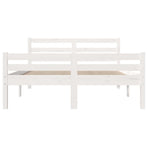 Bed Frame without Mattress White Solid Wood 150x200cm King Size