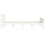 Bed Frame without Mattress White Solid Wood 150x200cm King Size