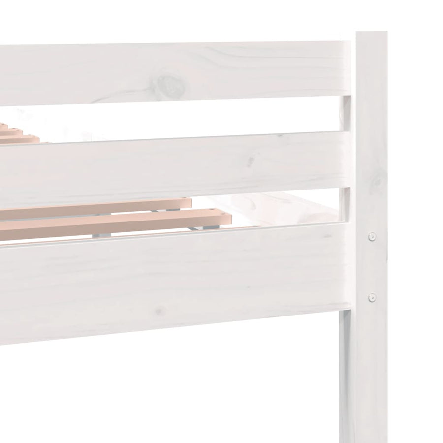 Bed Frame without Mattress White Solid Wood 150x200cm King Size