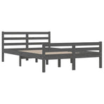 Bed Frame without Mattress Grey Solid Wood 150x200 cm King Size