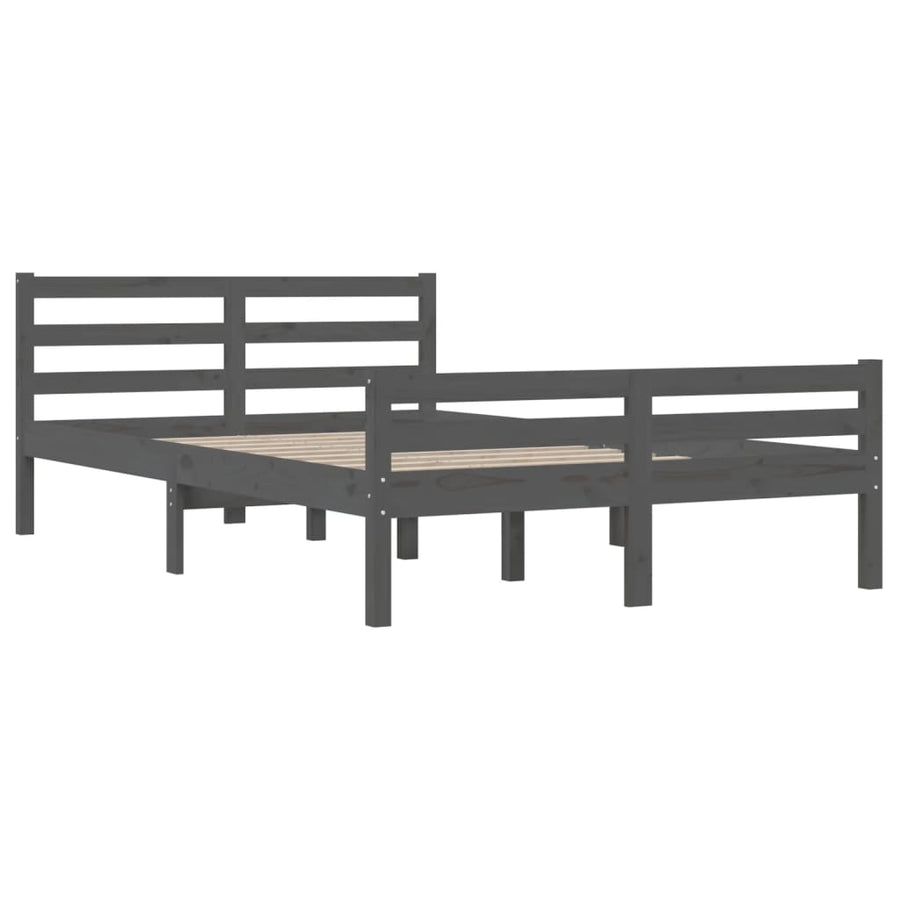 Bed Frame without Mattress Grey Solid Wood 150x200 cm King Size