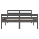 Bed Frame without Mattress Grey Solid Wood 150x200 cm