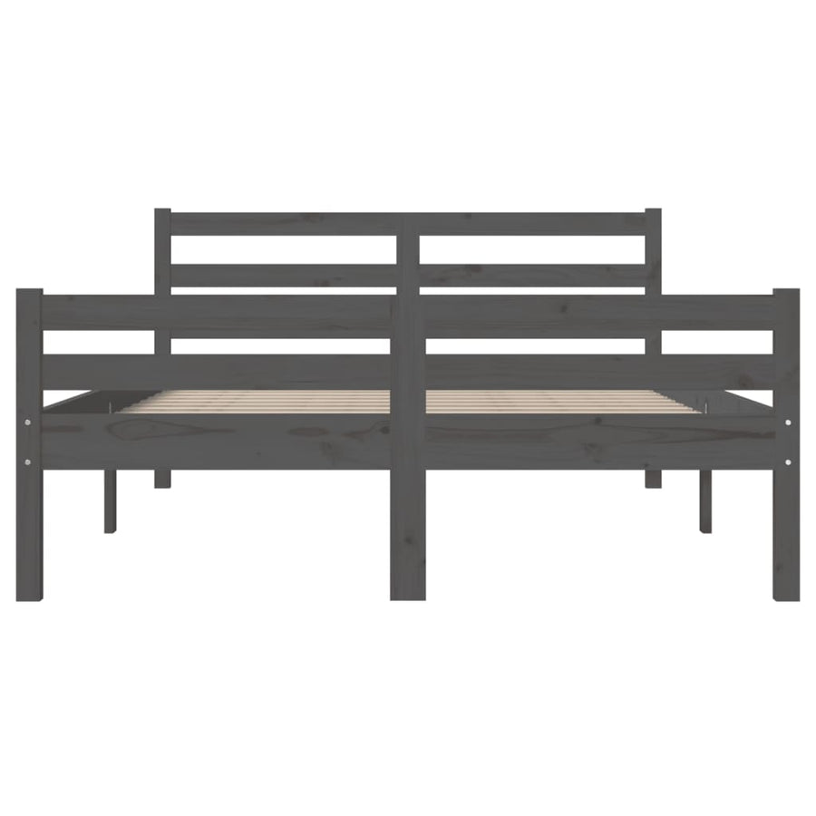 Bed Frame without Mattress Grey Solid Wood 150x200 cm King Size