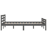 Bed Frame without Mattress Grey Solid Wood 150x200 cm