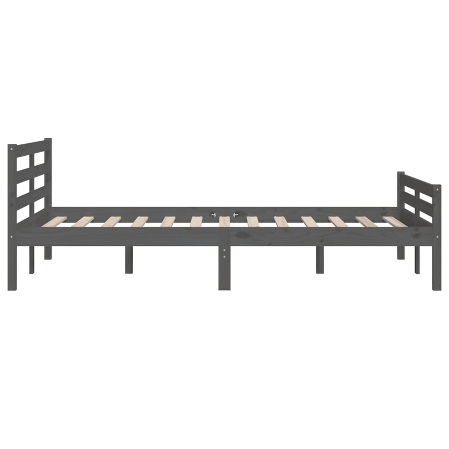 Bed Frame without Mattress Grey Solid Wood 150x200 cm King Size