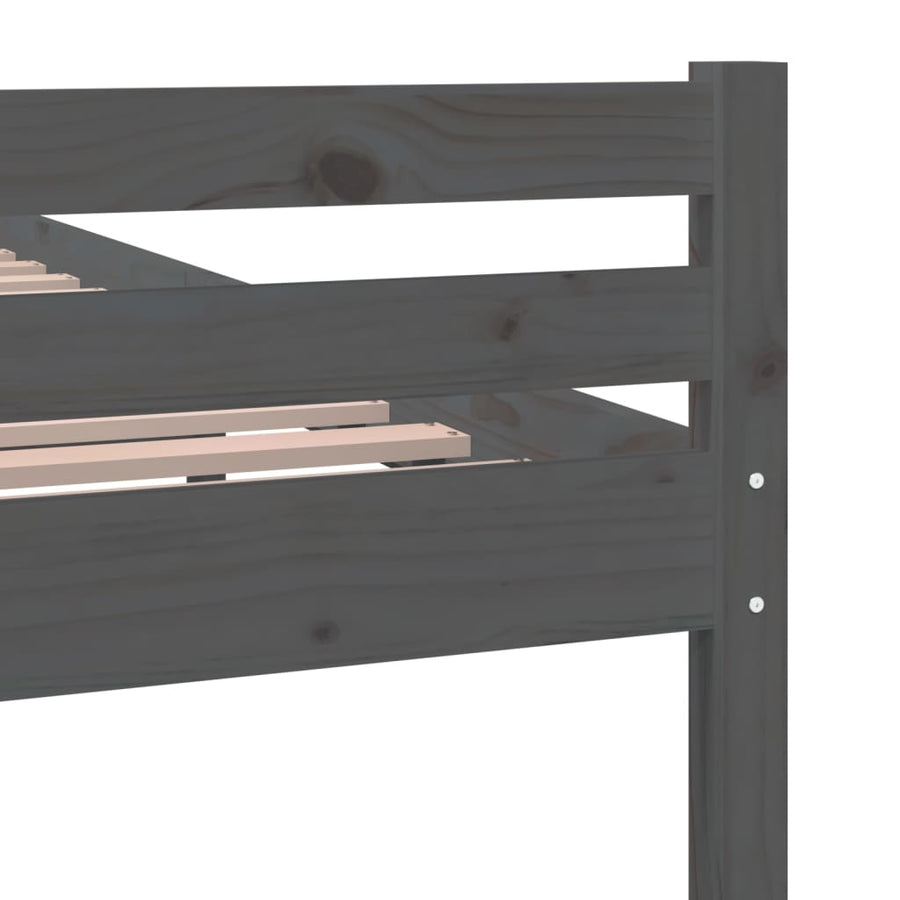 Bed Frame without Mattress Grey Solid Wood 150x200 cm King Size