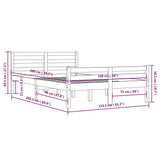 Bed Frame without Mattress Grey Solid Wood 150x200 cm - Extra Image