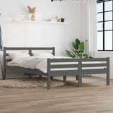 Bed Frame without Mattress Grey Solid Wood 150x200 cm