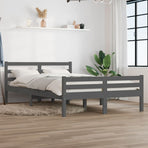 Bed Frame without Mattress Grey Solid Wood 150x200 cm King Size