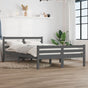 Bed Frame without Mattress Grey Solid Wood 150x200 cm King Size