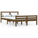 Bed Frame without Mattress Honey Brown Solid Wood 150x200 cm - Front View