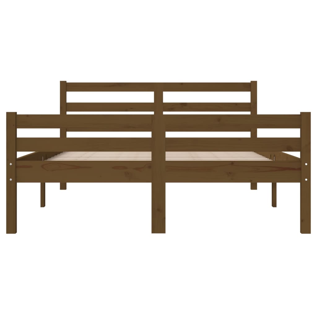 Bed Frame without Mattress Honey Brown Solid Wood 150x200 cm
