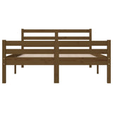 Bed Frame without Mattress Honey Brown Solid Wood 150x200 cm - 45-Degree Angle