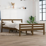 Bed Frame without Mattress Honey Brown Solid Wood 150x200 cm