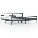 Bed Frame without Mattress Grey Solid Wood 183x203 cm King