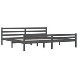 Bed Frame without Mattress Grey Solid Wood 183x203 cm King - Top-Down View
