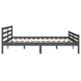 Bed Frame without Mattress Grey Solid Wood 183x203 cm King