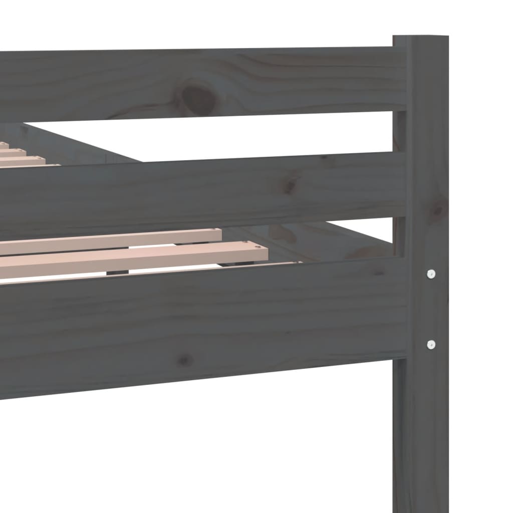 Bed Frame without Mattress Grey Solid Wood 183x203 cm King