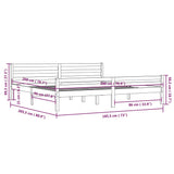 Bed Frame without Mattress Grey Solid Wood 183x203 cm King