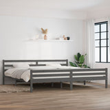 Bed Frame without Mattress Grey Solid Wood 183x203 cm King