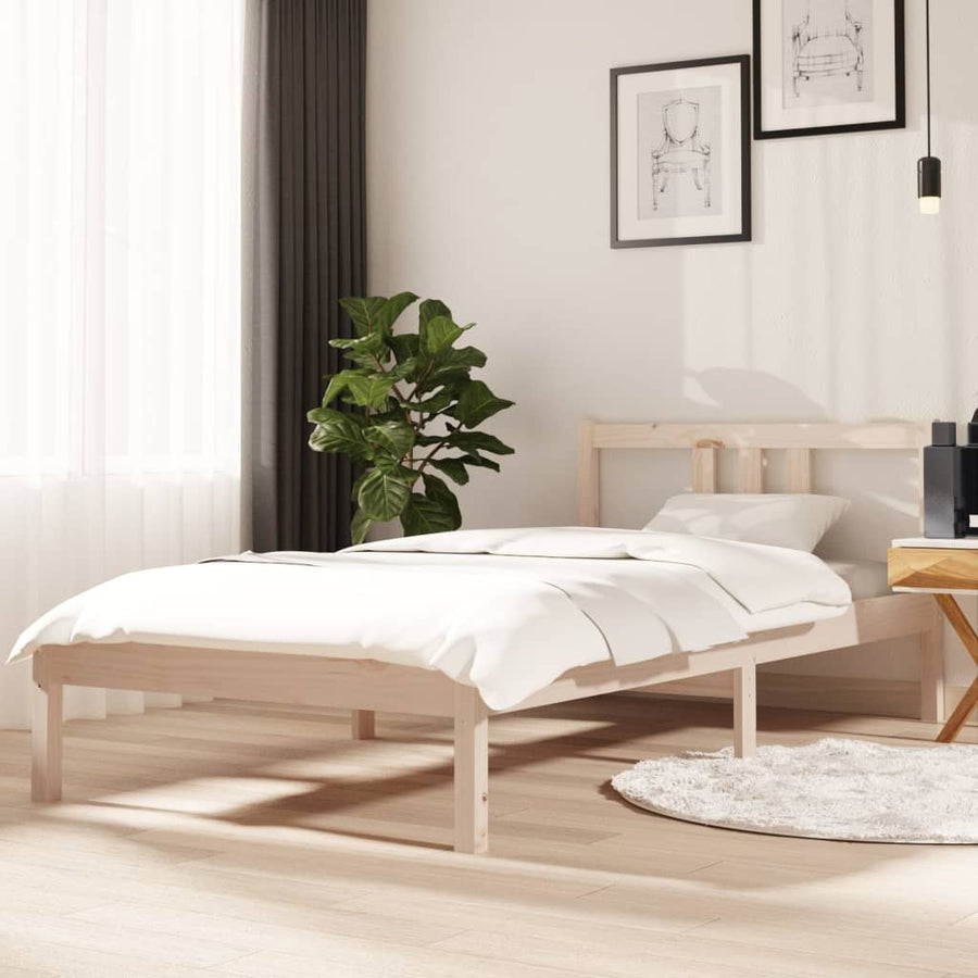 Bed Frame without Mattress Solid Wood 90x190 cm