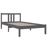 Bed Frame without Mattress Grey Solid Wood 90x190 cm