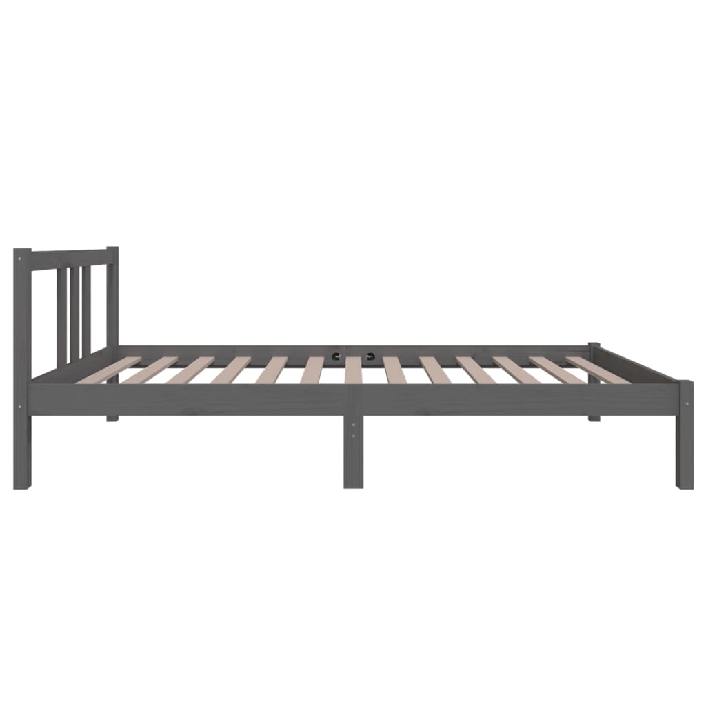 Bed Frame without Mattress Grey Solid Wood 90x190 cm
