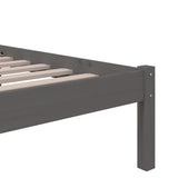 Bed Frame without Mattress Grey Solid Wood 90x190 cm - Close-Up Angle