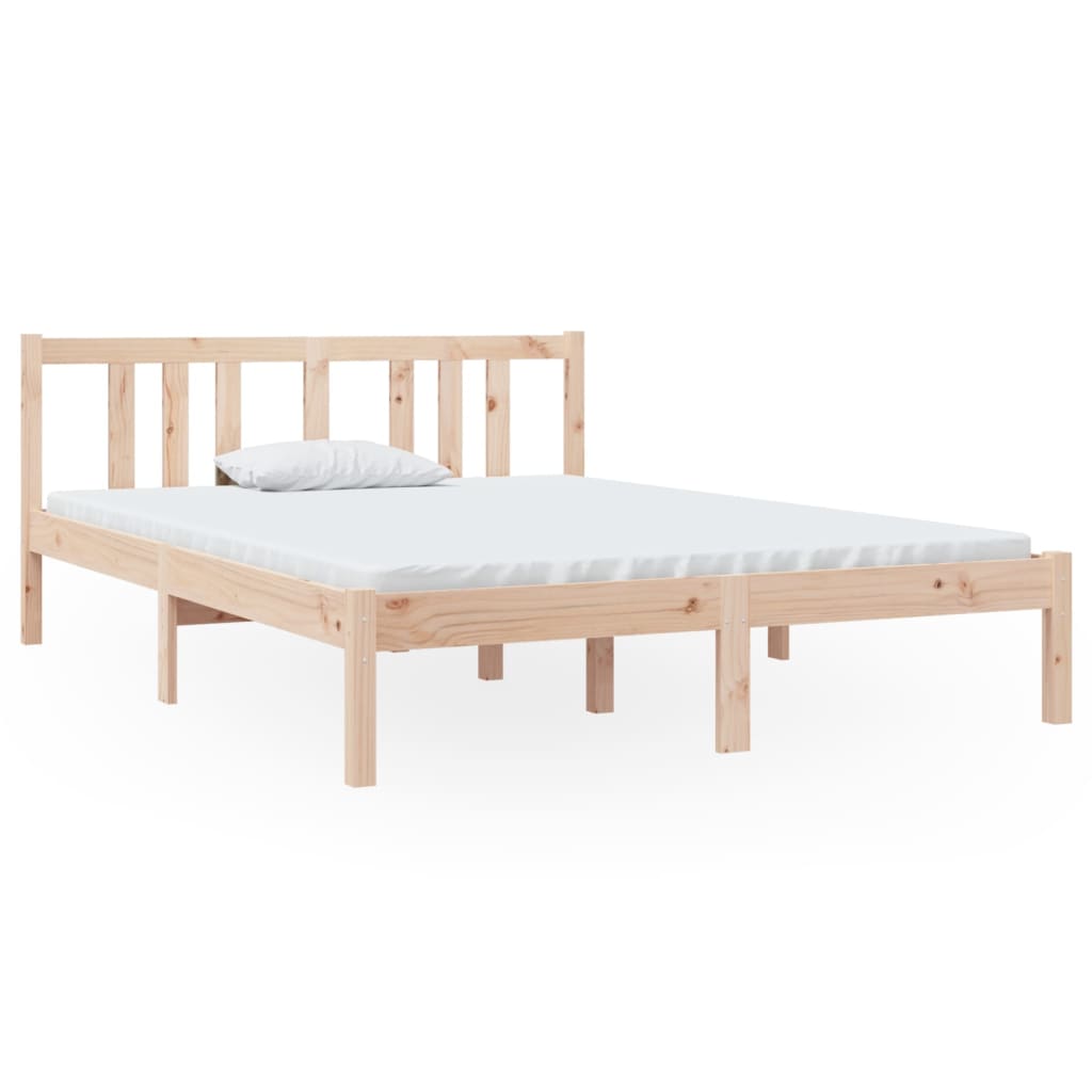 Bed Frame without Mattress Solid Wood 135x190 cm