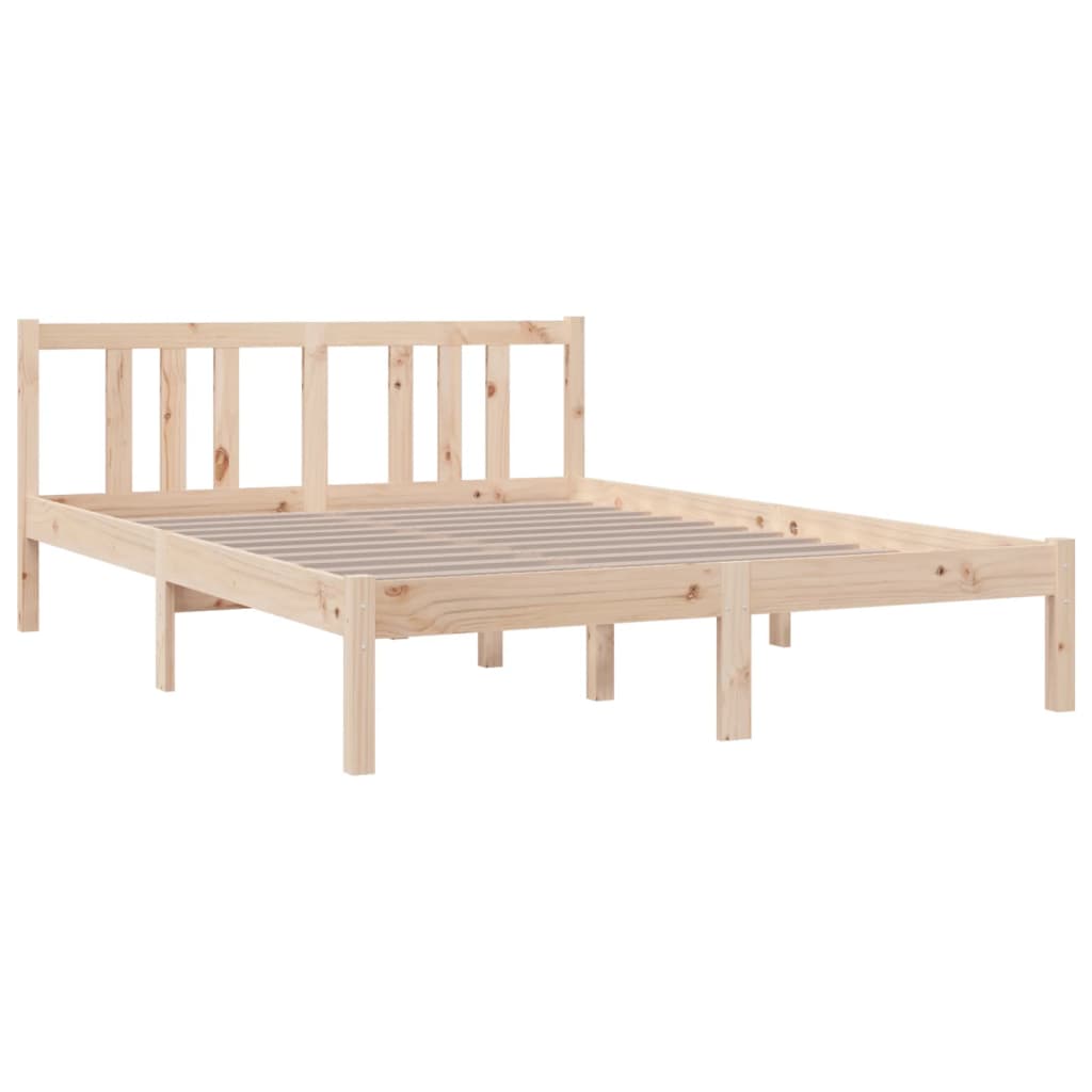Bed Frame without Mattress Solid Wood 135x190 cm