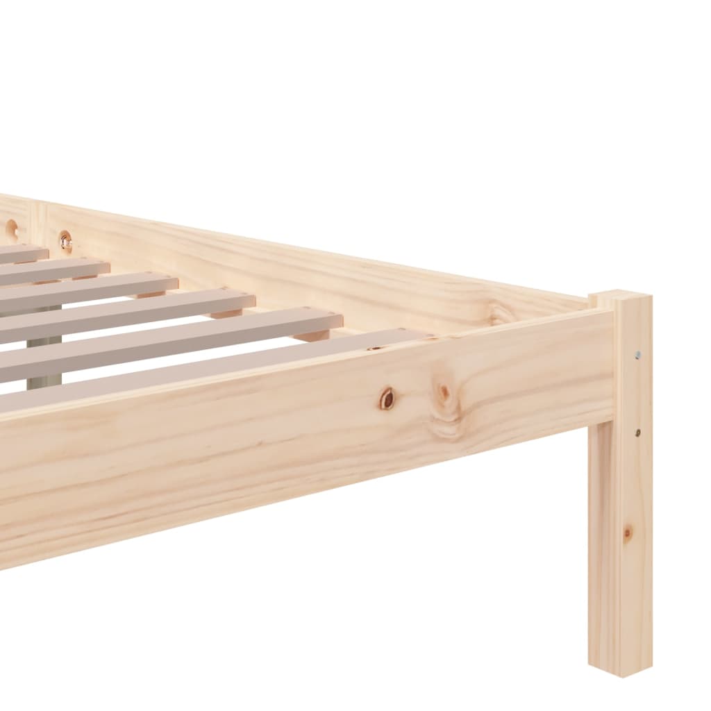 Bed Frame without Mattress Solid Wood 135x190 cm