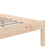 Bed Frame without Mattress Solid Wood 135x190 cm - Rear View