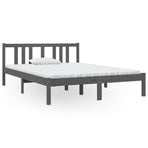 Bed Frame without Mattress Grey Solid Wood 135x190 cm Double