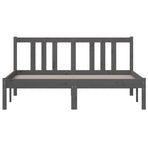 Bed Frame without Mattress Grey Solid Wood 135x190 cm Double