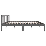 Bed Frame without Mattress Grey Solid Wood 135x190 cm Double