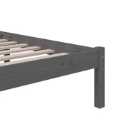 Bed Frame without Mattress Grey Solid Wood 135x190 cm