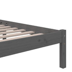 Bed Frame without Mattress Grey Solid Wood 135x190 cm Double