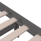 Bed Frame without Mattress Grey Solid Wood 135x190 cm