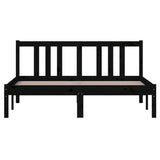 Bed Frame without Mattress Black Solid Wood 135x190 cm - Top-Down View