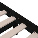 Bed Frame without Mattress Black Solid Wood 135x190 cm