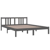 Bed Frame without Mattress Grey Solid Wood 150x200 cm