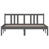 Bed Frame without Mattress Grey Solid Wood 150x200 cm