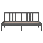 Bed Frame without Mattress Grey Solid Wood 150x200 cm King Size