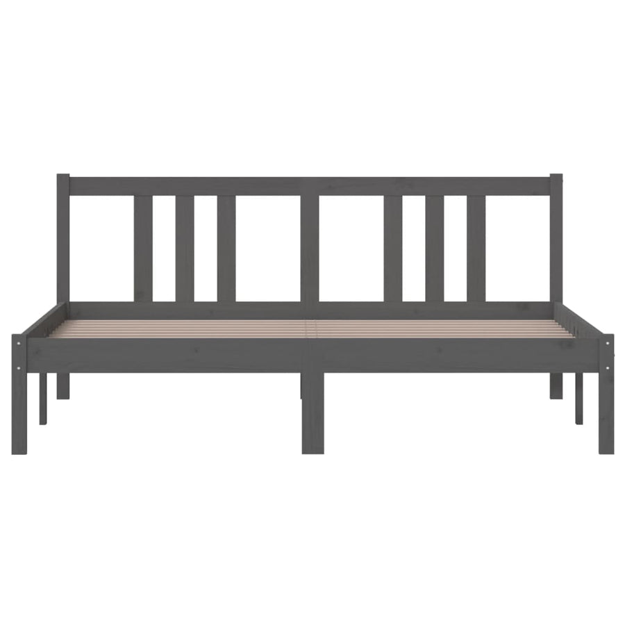 Bed Frame without Mattress Grey Solid Wood 150x200 cm King Size