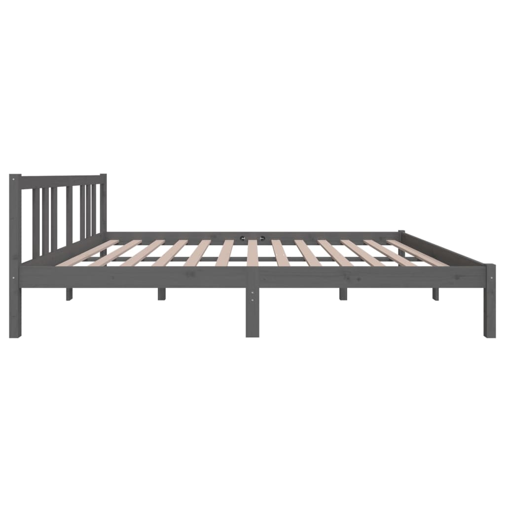 Bed Frame without Mattress Grey Solid Wood 150x200 cm