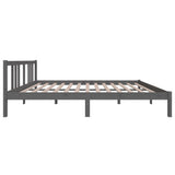 Bed Frame without Mattress Grey Solid Wood 150x200 cm