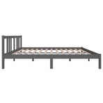 Bed Frame without Mattress Grey Solid Wood 150x200 cm King Size