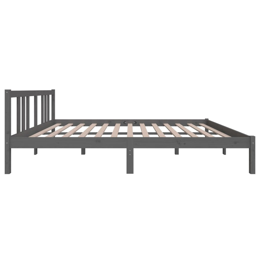 Bed Frame without Mattress Grey Solid Wood 150x200 cm King Size