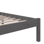 Bed Frame without Mattress Grey Solid Wood 150x200 cm King Size
